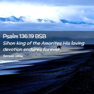 Picture 02 - Psalm 136:19 BSB - Sihon king of the Amorites His loving devotion - Bible Verse Picture