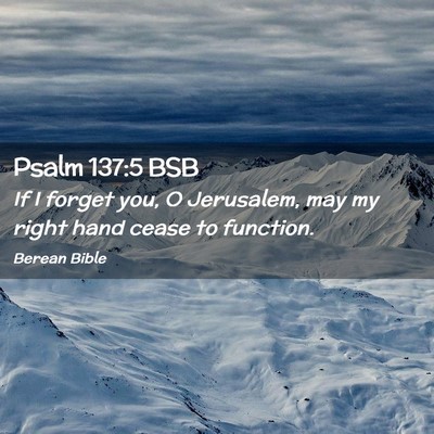 Picture 02 - Psalm 137:5 BSB - If I forget you, O Jerusalem, may my right hand - Bible Verse Picture