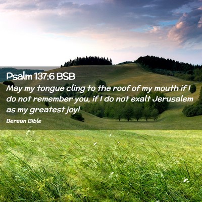 Picture 02 - Psalm 137:6 BSB - May my tongue cling to the roof of my mouth if I - Bible Verse Picture
