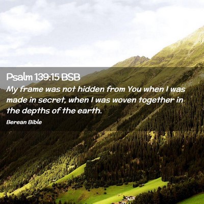 Picture 02 - Psalm 139:15 BSB - My frame was not hidden from You when I was made - Bible Verse Picture