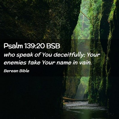 Picture 02 - Psalm 139:20 BSB - who speak of You deceitfully; Your enemies take - Bible Verse Picture