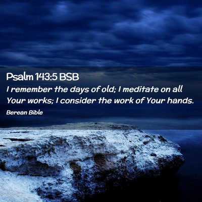 Picture 02 - Psalm 143:5 BSB - I remember the days of old; I meditate on all - Bible Verse Picture