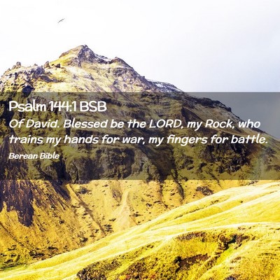 Picture 02 - Psalm 144:1 BSB - Of David. Blessed be the LORD, my Rock, who - Bible Verse Picture