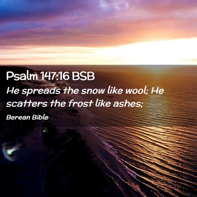 Picture 02 - Psalm 147:16 BSB - He spreads the snow like wool; He scatters the - Bible Verse Picture