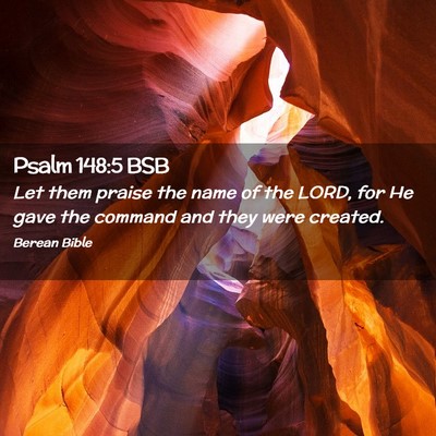 Picture 02 - Psalm 148:5 BSB - Let them praise the name of the LORD, for He gave - Bible Verse Picture