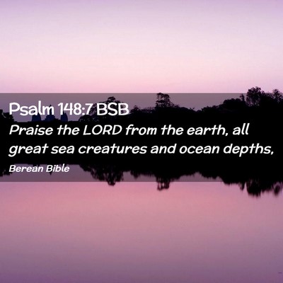 Picture 02 - Psalm 148:7 BSB - Praise the LORD from the earth, all great sea - Bible Verse Picture