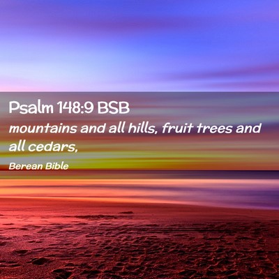 Picture 02 - Psalm 148:9 BSB - mountains and all hills, fruit trees and all - Bible Verse Picture