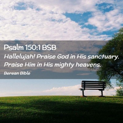 Picture 02 - Psalm 150:1 BSB - Hallelujah! Praise God in His sanctuary. Praise - Bible Verse Picture