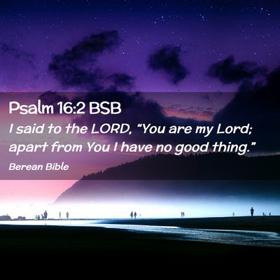 Picture 02 - Psalm 16:2 BSB - I said to the LORD, “You are my Lord; apart - Bible Verse Picture