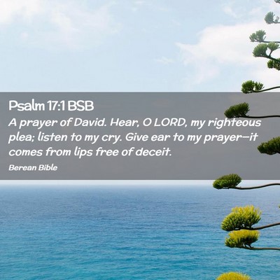 Picture 02 - Psalm 17:1 BSB - A prayer of David. Hear, O LORD, my righteous - Bible Verse Picture