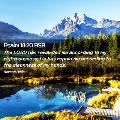 Picture 02 - Psalm 18:20 BSB - The LORD has rewarded me according to my - Bible Verse Picture