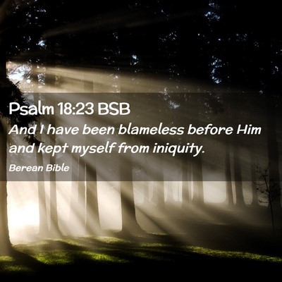 Picture 02 - Psalm 18:23 BSB - And I have been blameless before Him and kept - Bible Verse Picture