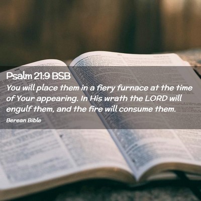 Picture 02 - Psalm 21:9 BSB - You will place them in a fiery furnace at the - Bible Verse Picture