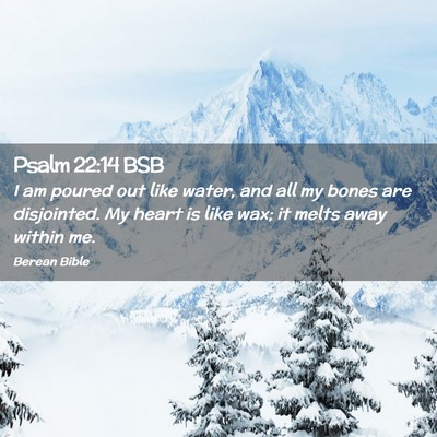 Picture 02 - Psalm 22:14 BSB - I am poured out like water, and all my bones are - Bible Verse Picture