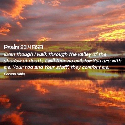 Picture 02 - Psalm 23:4 BSB - Even though I walk through the valley of the - Bible Verse Picture