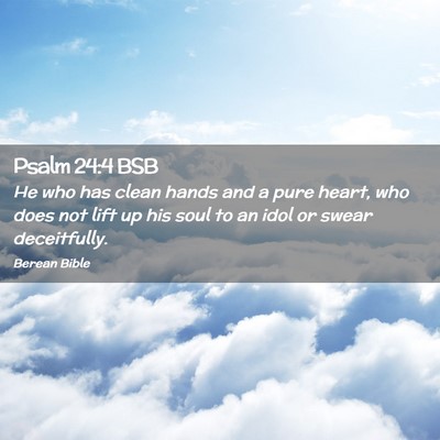 Picture 02 - Psalm 24:4 BSB - He who has clean hands and a pure heart, who does - Bible Verse Picture
