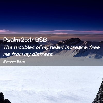 Picture 02 - Psalm 25:17 BSB - The troubles of my heart increase; free me from - Bible Verse Picture