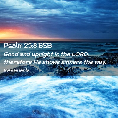 Picture 02 - Psalm 25:8 BSB - Good and upright is the LORD; therefore He shows - Bible Verse Picture