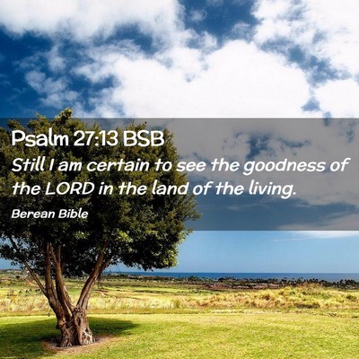 Picture 02 - Psalm 27:13 BSB - Still I am certain to see the goodness of the - Bible Verse Picture