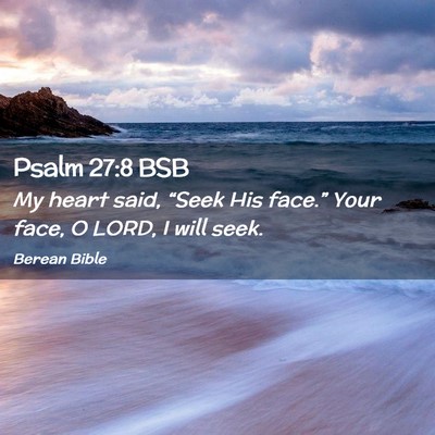 Picture 02 - Psalm 27:8 BSB - My heart said, “Seek His face.” Your face, O - Bible Verse Picture