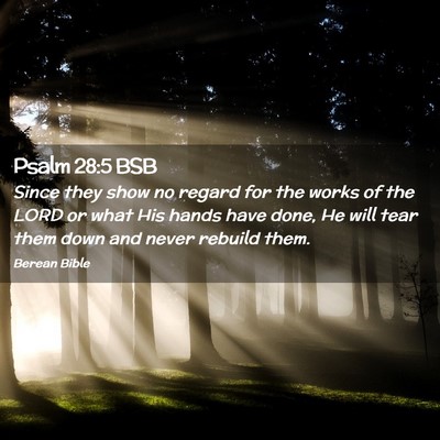 Picture 02 - Psalm 28:5 BSB - Since they show no regard for the works of the - Bible Verse Picture