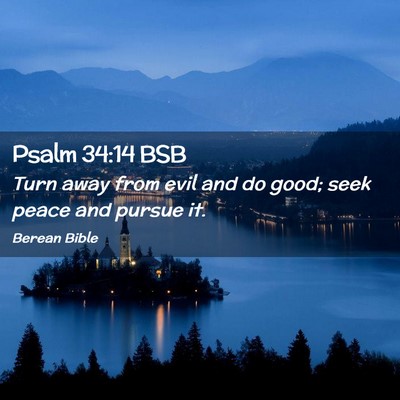 Picture 02 - Psalm 34:14 BSB - Turn away from evil and do good; seek peace and - Bible Verse Picture