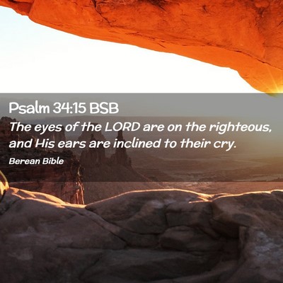 Picture 02 - Psalm 34:15 BSB - The eyes of the LORD are on the righteous, and - Bible Verse Picture