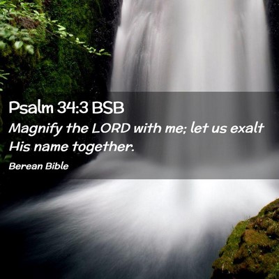 Picture 02 - Psalm 34:3 BSB - Magnify the LORD with me; let us exalt His name - Bible Verse Picture