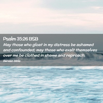 Picture 02 - Psalm 35:26 BSB - May those who gloat in my distress be ashamed and - Bible Verse Picture