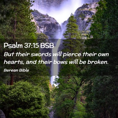 Picture 02 - Psalm 37:15 BSB - But their swords will pierce their own hearts, - Bible Verse Picture