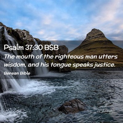 Picture 02 - Psalm 37:30 BSB - The mouth of the righteous man utters wisdom, and - Bible Verse Picture