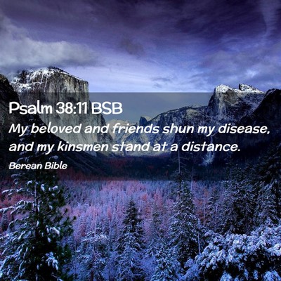 Picture 02 - Psalm 38:11 BSB - My beloved and friends shun my disease, and my - Bible Verse Picture