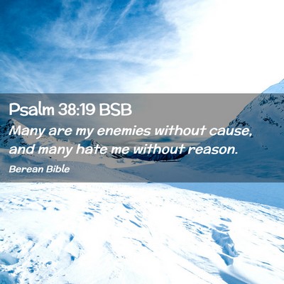 Picture 02 - Psalm 38:19 BSB - Many are my enemies without cause, and many hate - Bible Verse Picture