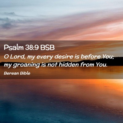 Picture 02 - Psalm 38:9 BSB - O Lord, my every desire is before You; my - Bible Verse Picture