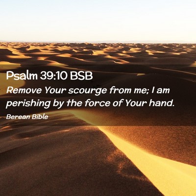 Picture 02 - Psalm 39:10 BSB - Remove Your scourge from me; I am perishing by - Bible Verse Picture