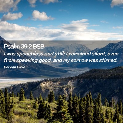 Picture 02 - Psalm 39:2 BSB - I was speechless and still; I remained silent, - Bible Verse Picture