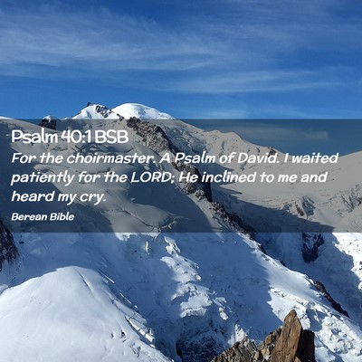 Picture 02 - Psalm 40:1 BSB - For the choirmaster. A Psalm of David. I waited - Bible Verse Picture