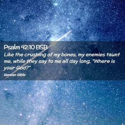 Picture 02 - Psalm 42:10 BSB - Like the crushing of my bones, my enemies taunt - Bible Verse Picture