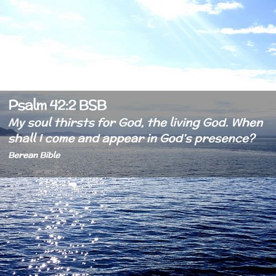 Picture 02 - Psalm 42:2 BSB - My soul thirsts for God, the living God. When - Bible Verse Picture