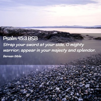 Picture 02 - Psalm 45:3 BSB - Strap your sword at your side, O mighty warrior; - Bible Verse Picture
