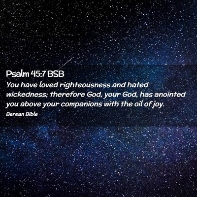 Picture 02 - Psalm 45:7 BSB - You have loved righteousness and hated - Bible Verse Picture