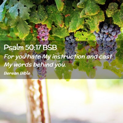Picture 02 - Psalm 50:17 BSB - For you hate My instruction and cast My words - Bible Verse Picture