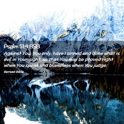Picture 02 - Psalm 51:4 BSB - Against You, You only, have I sinned and done - Bible Verse Picture