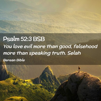 Picture 02 - Psalm 52:3 BSB - You love evil more than good, falsehood more than - Bible Verse Picture