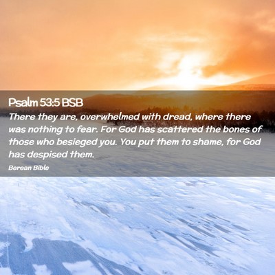 Picture 02 - Psalm 53:5 BSB - There they are, overwhelmed with dread, where - Bible Verse Picture