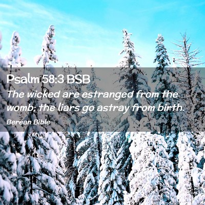 Picture 02 - Psalm 58:3 BSB - The wicked are estranged from the womb; the liars - Bible Verse Picture