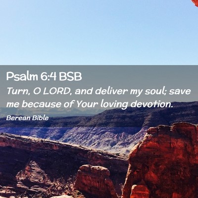 Picture 02 - Psalm 6:4 BSB - Turn, O LORD, and deliver my soul; save me - Bible Verse Picture