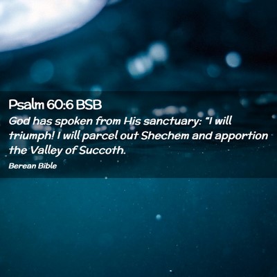 Picture 02 - Psalm 60:6 BSB - God has spoken from His sanctuary: “I will - Bible Verse Picture