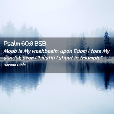 Picture 02 - Psalm 60:8 BSB - Moab is My washbasin; upon Edom I toss My sandal; - Bible Verse Picture