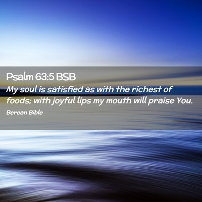 Picture 02 - Psalm 63:5 BSB - My soul is satisfied as with the richest of - Bible Verse Picture